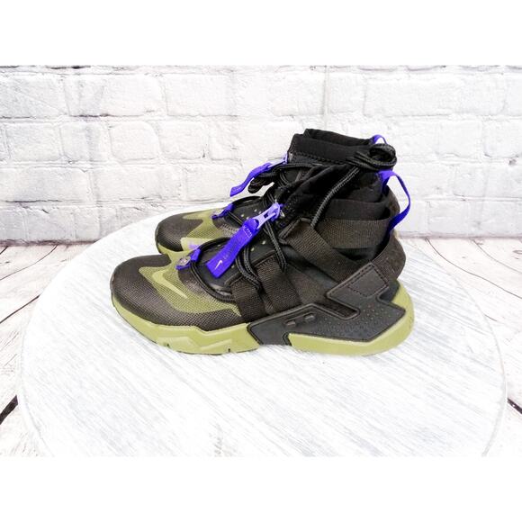 Nike Huarache Ripp QS Black/Olive Canvas Women 7.5 Men 6 Regular	New OG Box - Picture 12 of 16